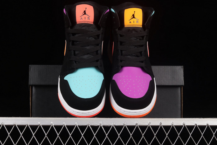 air jordan 1 mid multi-color (gs) 554725-083